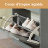 SoBuy FSR94-HG Dulap de încălțăminte cu 3 clapete, Depozitare 12 perechi, Certificat FSC®, Slim 24cm – 53x24x117 cm, Gri
