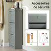 SoBuy FSR94-HG Dulap de încălțăminte cu 3 clapete, Depozitare 12 perechi, Certificat FSC®, Slim 24cm – 53x24x117 cm, Gri