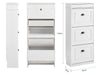 SoBuy FSR94-WG Dulap de Pantofi care Economisește Spațiu – Hol Îngust – 53x24x118 cm Efect Lemn Alb