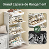 SoBuy FSR94-WG Dulap de Pantofi care Economisește Spațiu – Hol Îngust – 53x24x118 cm Efect Lemn Alb