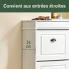 SoBuy FSR94-WG Dulap de Pantofi care Economisește Spațiu – Hol Îngust – 53x24x118 cm Efect Lemn Alb