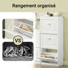 Precomandă SoBuy Set FSR82-L-W + FSR94-W – Set Mobilier Pantofi Alb, Bancă cu Pernă + Dulap cu 3 Uși Basculante 12 Perechi, Organizator Hol 2 Piese