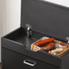 SoBuy FSR95-SCH Banc pentru pantofi cu pernă căptușită și 1 clapetă rabatabilă pentru intrare – 60x30x49 cm, Negru