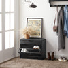 SoBuy FSR95-SCH Banc pentru pantofi cu pernă căptușită și 1 clapetă rabatabilă pentru intrare – 60x30x49 cm, Negru