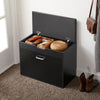 SoBuy FSR95-SCH Banc pentru pantofi cu pernă căptușită și 1 clapetă rabatabilă pentru intrare – 60x30x49 cm, Negru