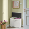 SoBuy FSR95-W Banc de Pantofi cu Pernă Căptușită și 1 Compartiment Rabtabil pentru Antreu – 60x30x50 cm, Alb