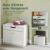 SoBuy FSR95-W Banc de Pantofi cu Pernă Căptușită și 1 Compartiment Rabtabil pentru Antreu – 60x30x50 cm, Alb