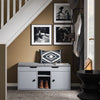 SoBuy FSR96-DG Banc pentru Pantofi cu Pernă Căptușită și Rafturi, Mobilier pentru Hol – 100x34x47 cm, Gri Închis