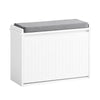 SoBuy Scarp cu clapetă și pernă pentru pantofi, culoare: alb, dimensiuni: aproximativ 62 x 46 x 26 cm FSR98-W