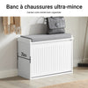 SoBuy FSR16-SCH Banc pentru pantofi cu 1 clapetă și pernă căptușită, Ladă de depozitare pentru hol – 60x30x48 cm, Alb