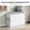 SoBuy Scarp cu clapetă și pernă pentru pantofi, culoare: alb, dimensiuni: aproximativ 62 x 46 x 26 cm FSR98-W