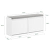 SoBuy FSR98-XL-W Banc pentru Pantofi cu Pernă Căptușită și 2 Sertare cu Rabat pentru Intrare Hol – 100x26x46 cm, Alb