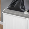 SoBuy FSR98-XL-W Banc pentru Pantofi cu Pernă Căptușită și 2 Sertare cu Rabat pentru Intrare Hol – 100x26x46 cm, Alb