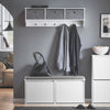 SoBuy FSR98-XL-W Banc pentru Pantofi cu Pernă Căptușită și 2 Sertare cu Rabat pentru Intrare Hol – 100x26x46 cm, Alb