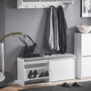 SoBuy FSR98-XL-W Banc pentru Pantofi cu Pernă Căptușită și 2 Sertare cu Rabat pentru Intrare Hol – 100x26x46 cm, Alb