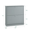 SoBuy FSR99-HG Armoire à Chaussures 2 Abattants Ultra-Slim 18cm, Rangement 6- Paires pour Couloir – 76x18x78 cm, Gris
