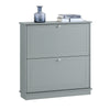 SoBuy FSR99-HG Armoire à Chaussures 2 Abattants Ultra-Slim 18cm, Rangement 6- Paires pour Couloir – 76x18x78 cm, Gris