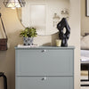 SoBuy FSR99-HG Armoire à Chaussures 2 Abattants Ultra-Slim 18cm, Rangement 6- Paires pour Couloir – 76x18x78 cm, Gris