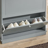 SoBuy FSR99-HG Armoire à Chaussures 2 Abattants Ultra-Slim 18cm, Rangement 6- Paires pour Couloir – 76x18x78 cm, Gris