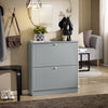 SoBuy FSR99-HG Armoire à Chaussures 2 Abattants Ultra-Slim 18cm, Rangement 6- Paires pour Couloir – 76x18x78 cm, Gris