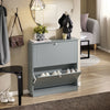 SoBuy FSR99-HG Armoire à Chaussures 2 Abattants Ultra-Slim 18cm, Rangement 6- Paires pour Couloir – 76x18x78 cm, Gris
