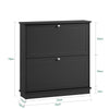 SoBuy FSR99-SCH Meuble à Chaussures Meuble Chaussures Entrée - 2 Abattants Fins Peu Encombrant + Rangement Compact pour 8-10 Paires - pour Couloir Appartement - Noir 76x18x78cm
