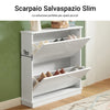SoBuy Eșarfă cu 2 uși și 4 rafturi, culoare: alb, dimensiuni: aprox. 76 x 78 x 18 cm FSR99-W