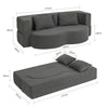 SoBuy FST101-DG Canapé-Lit Convertible 2 Places Gris Foncé – Design Organique en Velours Côtelé, 2 Coussins Inclus, Lit d'Appoint pour Petit Salon – 177×107×32 cm, Charge 227 kg