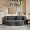 SoBuy FST101-DG Canapé-Lit Convertible 2 Places Gris Foncé – Design Organique en Velours Côtelé, 2 Coussins Inclus, Lit d'Appoint pour Petit Salon – 177×107×32 cm, Charge 227 kg