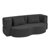 SoBuy FST101-SCH Canapé-Lit Convertible 2 Places Noir – Lit d'Appoint Dépliable pour Petits Espaces, Velours Côtelé Entièrement Déhoussable – 177×107×32 cm, Charge 227 kg