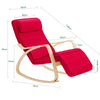 SoBuy Scaun dondole relaxare relaxare roșu odihnă picioare reglabile fst16-r