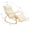 SoBuy FST16-W Fotoliu balansoar, Balansoar de relaxare, Scaun balansoar cu suport pentru picioare și tetieră reglabile, Bej