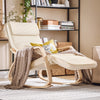 SoBuy FST16-W Fotoliu balansoar, Balansoar de relaxare, Scaun balansoar cu suport pentru picioare și tetieră reglabile, Bej