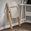 SoBuy FST40-HG Scaune Pliante Tapițate Confortabile, Scaun de Reuniune din Lemn cu Șezut căptușit, Scaun Pliabil Portabil pentru Bucătărie, Birou, Living, Ușor, Economie de Spațiu, Gri deschis