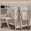 SoBuy FST40-HGx2 Lot de 2 Chaises Pliantes Rembourrées en Bois – Housse Amovible Lavable – Naturel