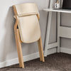SoBuy FST40-W Chaise Pliante Confortable en Bois – Assise et Dossier Rembourrés – Blanc
