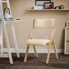 SoBuy FST40-W Chaise Pliante Confortable en Bois – Assise et Dossier Rembourrés – Blanc