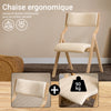 SoBuy FST40-W Chaise Pliante Confortable en Bois – Assise et Dossier Rembourrés – Blanc