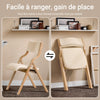 SoBuy FST40-W Chaise Pliante Confortable en Bois – Assise et Dossier Rembourrés – Blanc