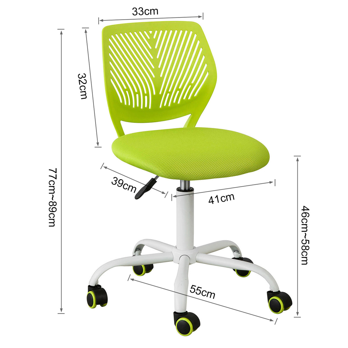 SoBuy FST64-GR Scaun ergonomic Fotoliu pivotant înălțime reglabilă
