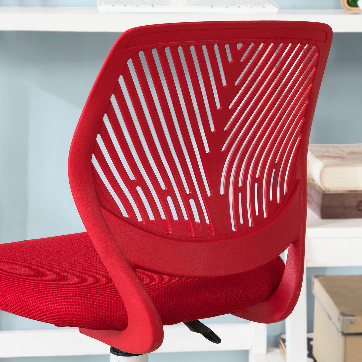 SoBuy FST64-R Scaun de birou ergonomic Scaun rotativ Scaun de calculator - Roșu