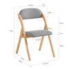 SoBuy FST92-N Scaun Pliant din Lemn Tapițat Ergonomic - Scaun de Bucătărie și de Birou Compact pentru Sufragerie sau Living, pentru Spații Mici, Gri Deschis