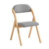SoBuy FST92-N Scaun Pliant din Lemn Tapițat Ergonomic - Scaun de Bucătărie și de Birou Compact pentru Sufragerie sau Living, pentru Spații Mici, Gri Deschis