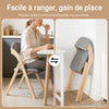 SoBuy FST92-N Scaun Pliant din Lemn Tapițat Ergonomic - Scaun de Bucătărie și de Birou Compact pentru Sufragerie sau Living, pentru Spații Mici, Gri Deschis