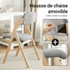 SoBuy FST92-N Scaun Pliant din Lemn Tapițat Ergonomic - Scaun de Bucătărie și de Birou Compact pentru Sufragerie sau Living, pentru Spații Mici, Gri Deschis