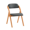 SoBuy FST92-SG Scaun pliant din lemn căptușit ergonomic - Scaun compact de bucătărie și birou pentru sufragerie sau living, pentru spații mici, gri închis