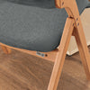 SoBuy FST92-SG Scaun pliant din lemn căptușit ergonomic - Scaun compact de bucătărie și birou pentru sufragerie sau living, pentru spații mici, gri închis