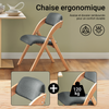 Prévente SoBuy FST92-SGx2 Lot de 2 Chaises Pliantes Rembourrées en Bois – Gris Foncé