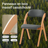 SoBuy FST92-SG Scaun pliant din lemn căptușit ergonomic - Scaun compact de bucătărie și birou pentru sufragerie sau living, pentru spații mici, gri închis