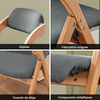 SoBuy FST92-SG Scaun pliant din lemn căptușit ergonomic - Scaun compact de bucătărie și birou pentru sufragerie sau living, pentru spații mici, gri închis